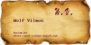 Wolf Vilmos névjegykártya
